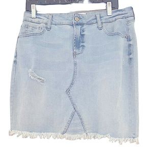 Celebrity Pink Light Wash Denim Mini Skirt…